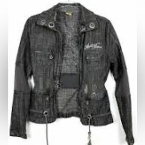 Preowned Apple Bottoms Denim Jacket in light black wash, size Large
